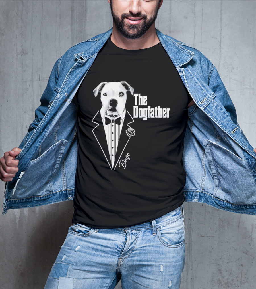 The Dogfather Bingo Tuxedo Bow Tie Rose Godfather Movie Pet Owner T-Shirt