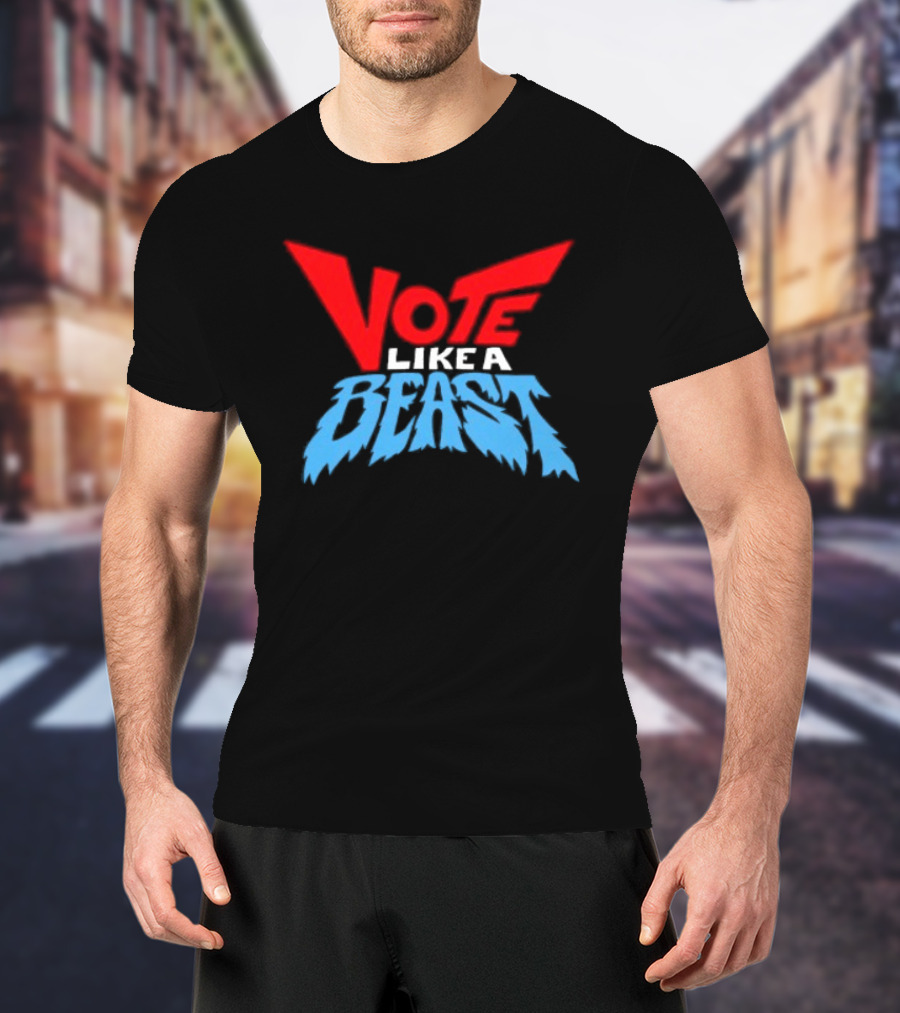 Vote Like A Beast Bold Red Blue T-Shirt