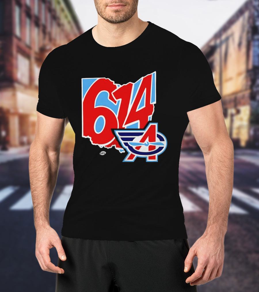 Arlington Renegades Ohio 614 United Football League State Map T-Shirt