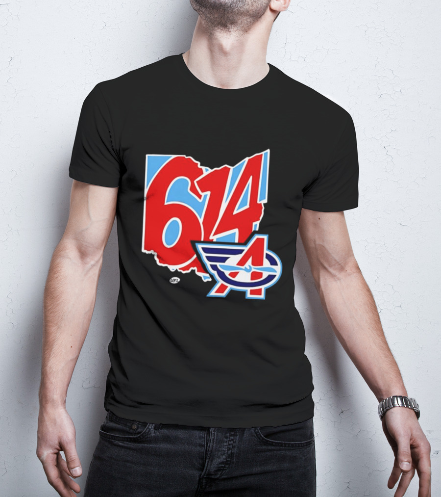 Arlington Renegades Ohio 614 United Football League State Map T-Shirt