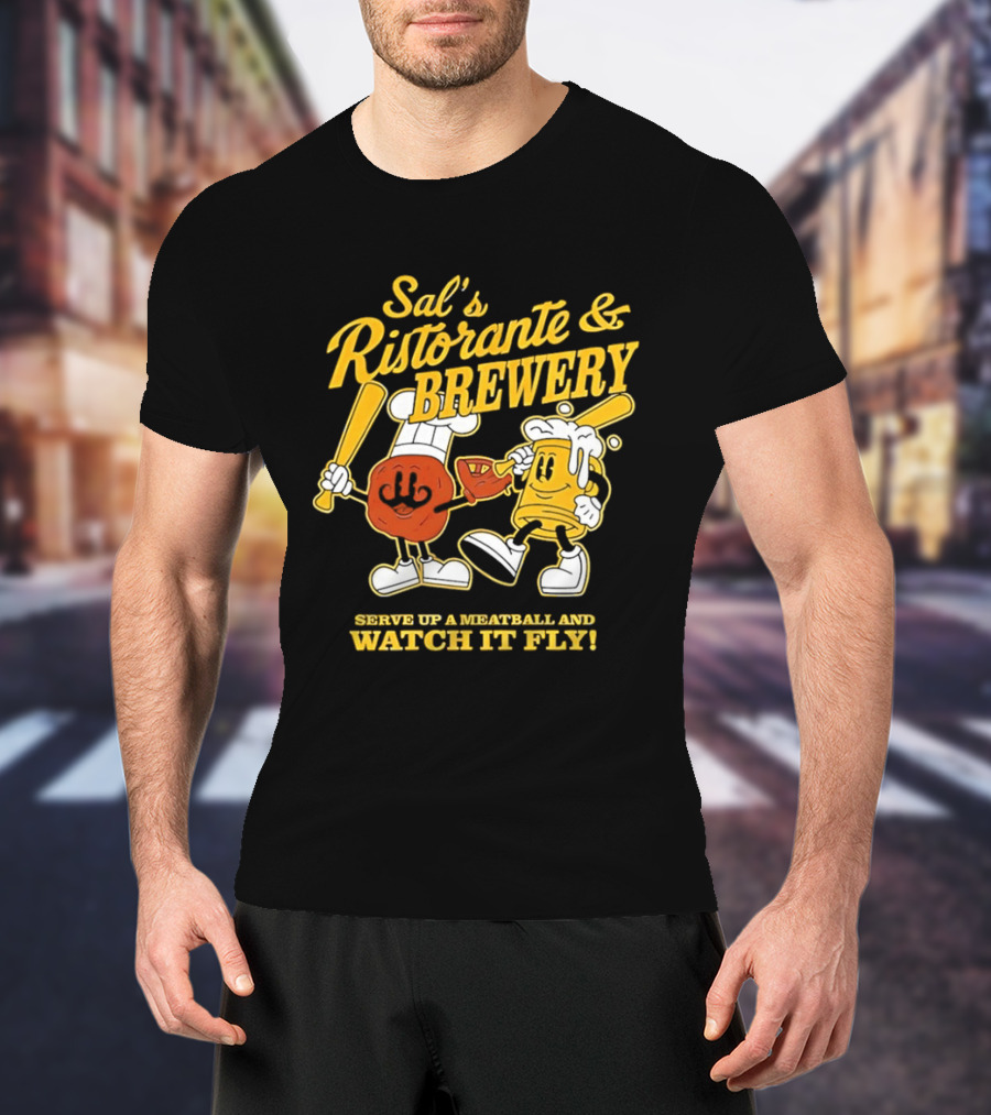 Baseball Sal’s Ristorante Brewery Serve Up A Meatball And It Fly T-Shirt
