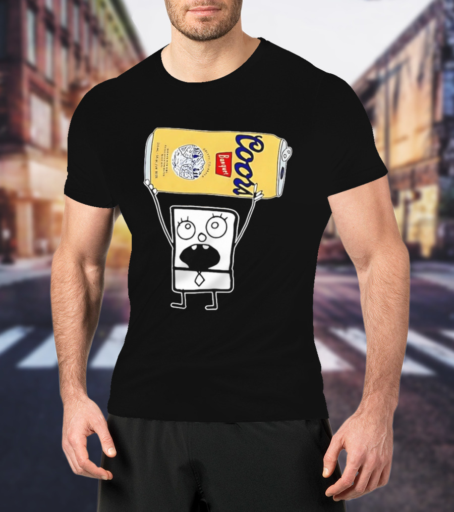 Coors Banquet Blocky Comic 355mL 5 Alc Vol Golden Colorado ESTD 1873 Refreshing T-Shirt