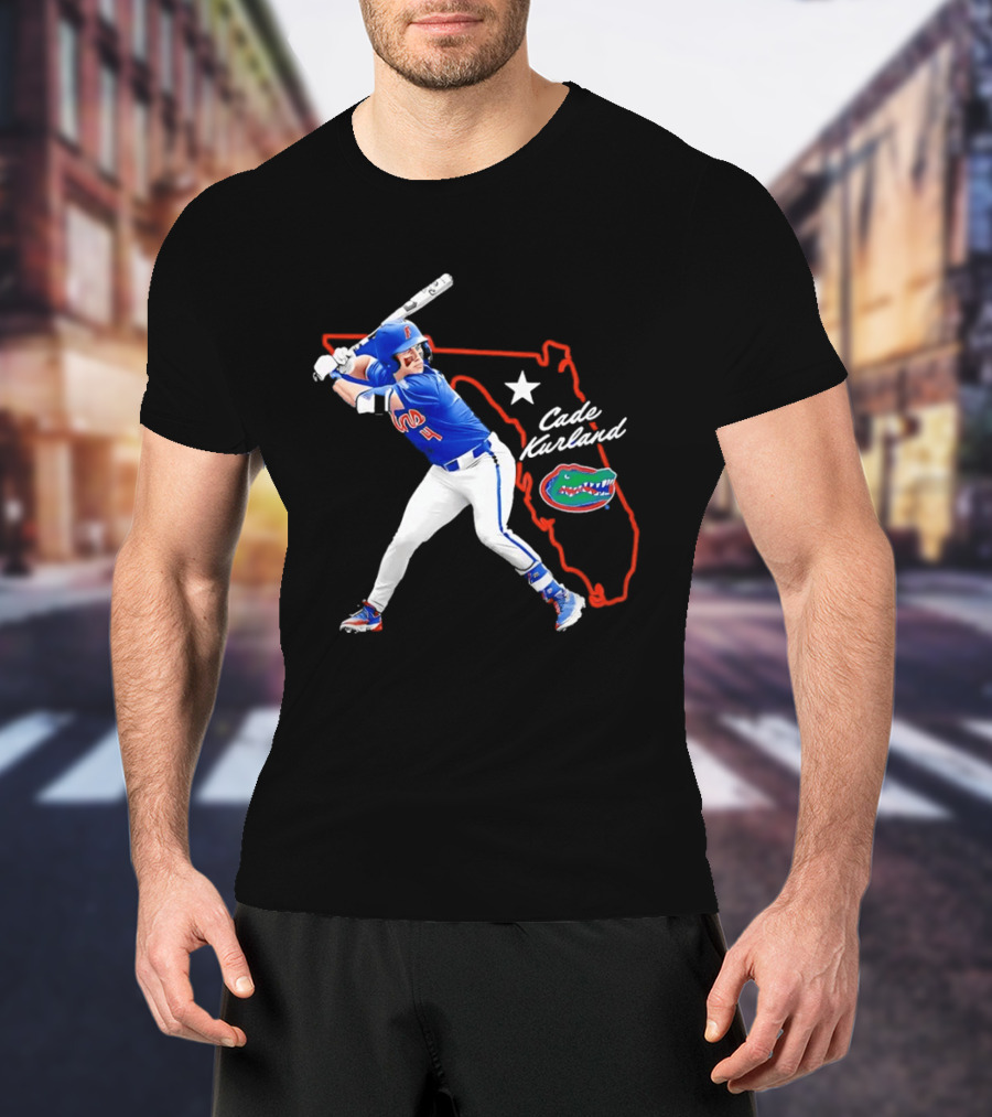 Cade Kurland Florida Gators Men's College Baseball NCAA Florida Outline Star Gators T-Shirt