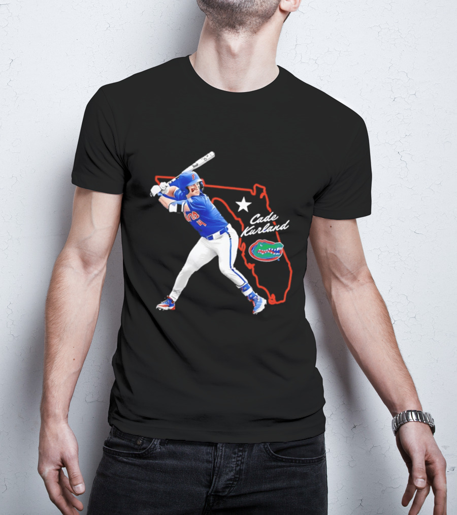 Cade Kurland Florida Gators Men's College Baseball NCAA Florida Outline Star Gators T-Shirt