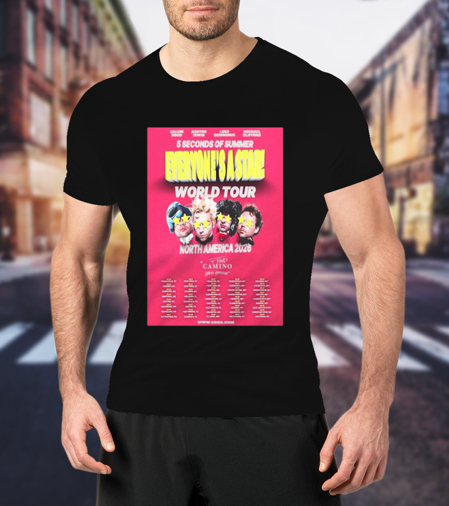 5 Seconds Of Summer Everyone's A Star World Tour North America 2026 Haiden Henderson T-Shirt