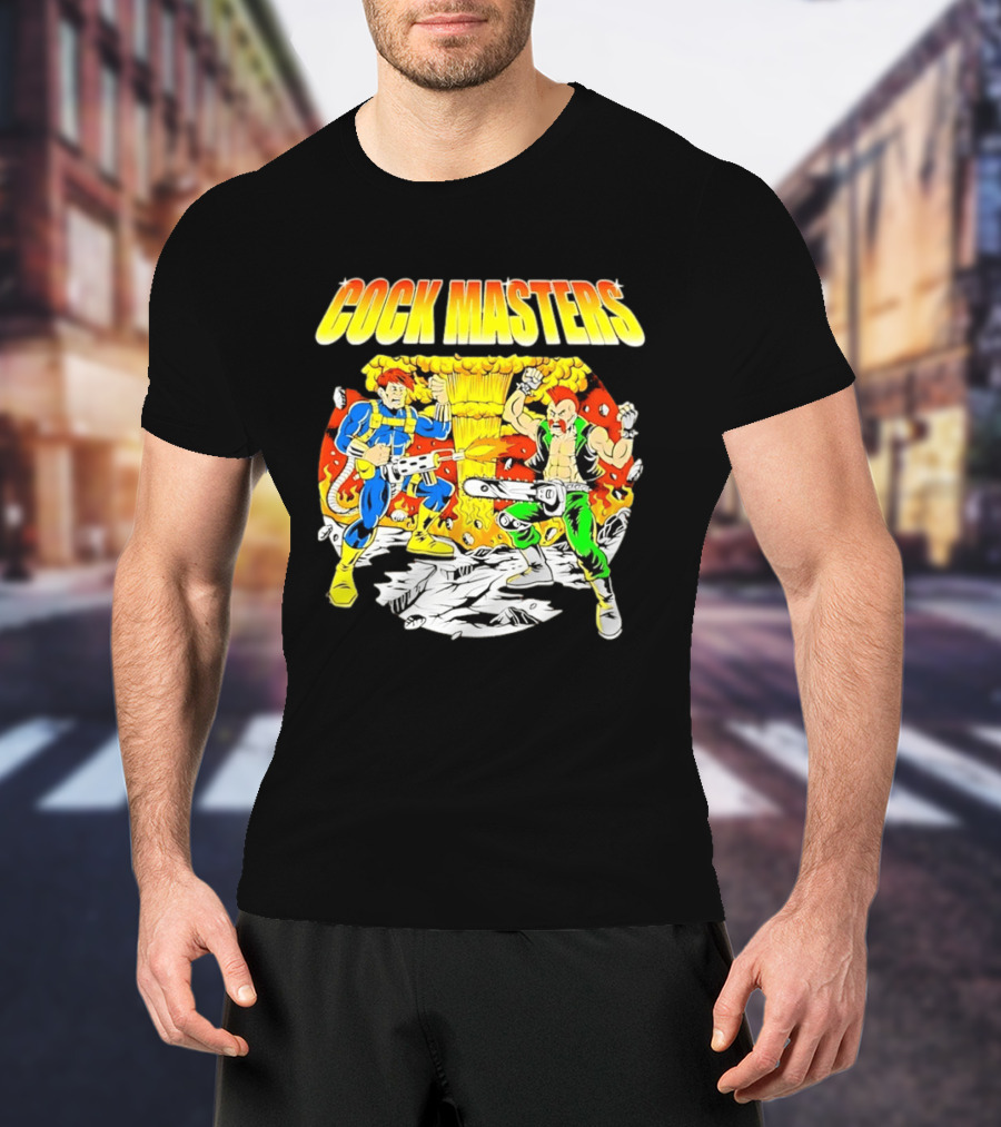 Cock Masters Cartoon Characters With Classic Action Pose T-Shirt