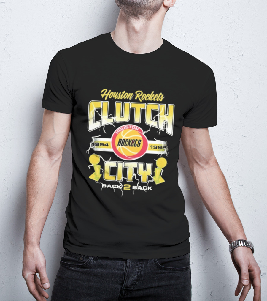Houston Rockets Clutch City Back 2 Back 1994 1995 NBA Champs T-Shirt