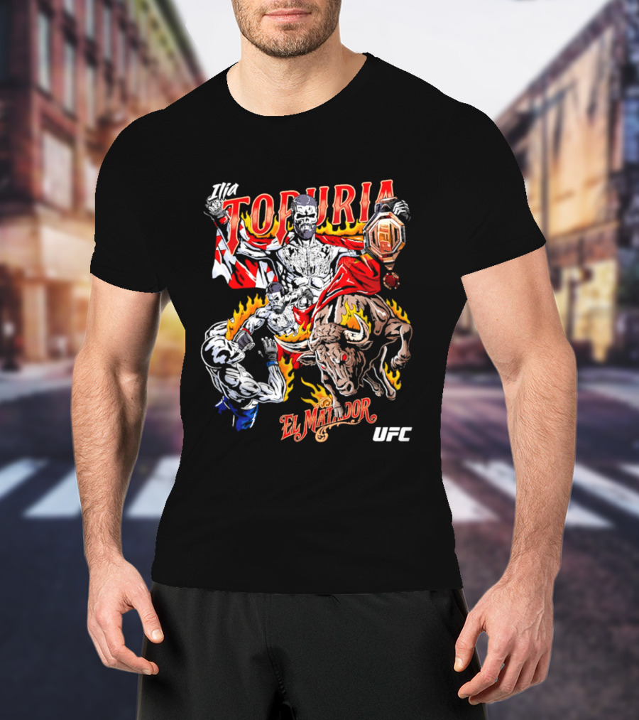 Ilia Topuria UFC El Matador Bullfighter Hand Drawn T-Shirt