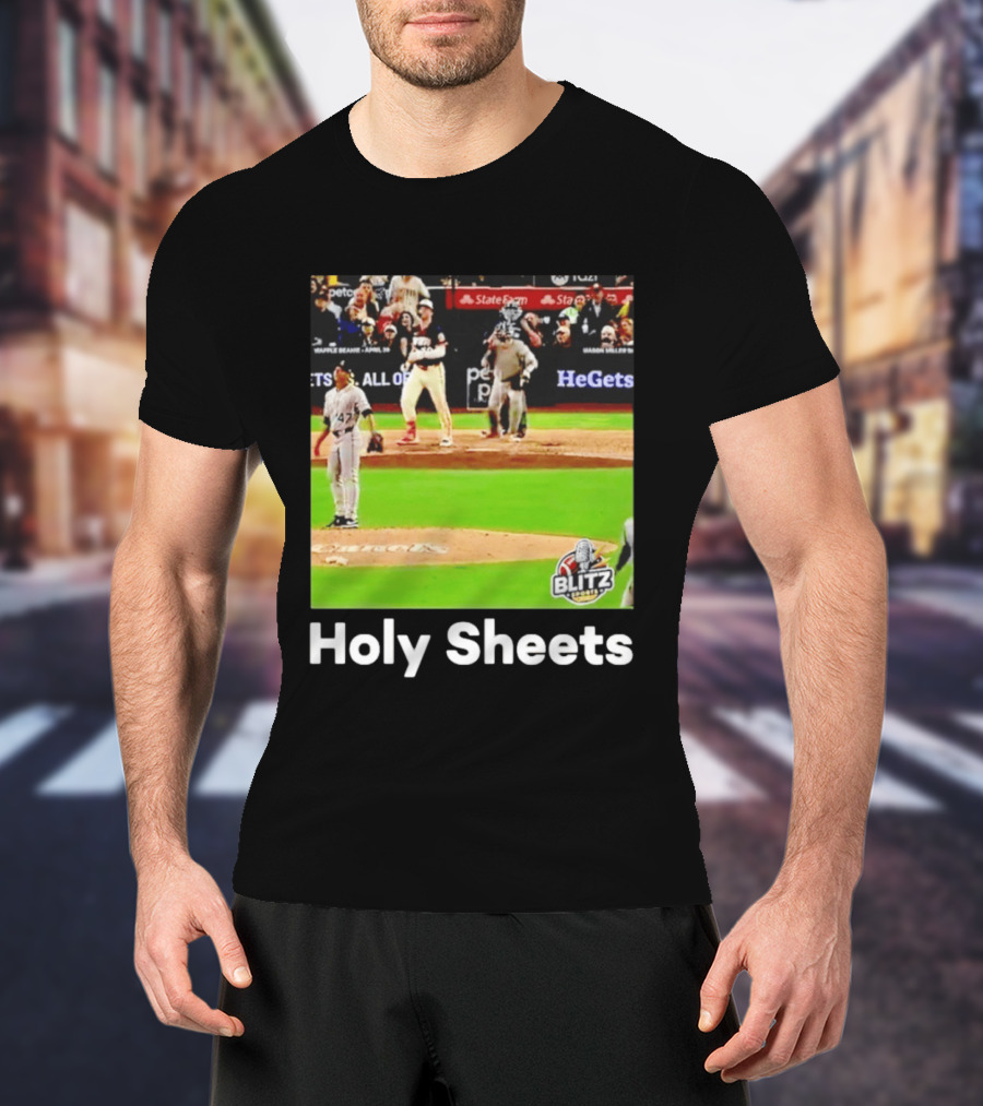 Padres Blitz Baseball Holy Sheets Petco Park T-Shirt