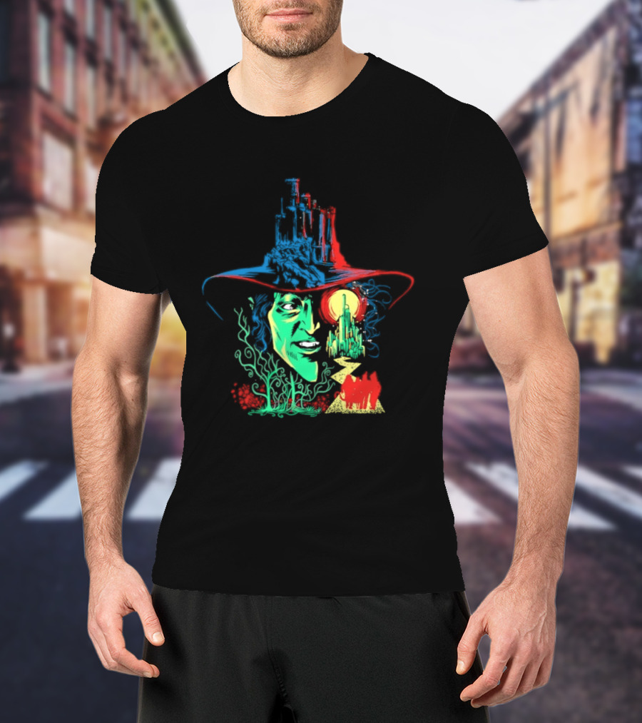 Pieces Of Oz Emerald City Wizard Face And Hat In Artistic T-Shirt