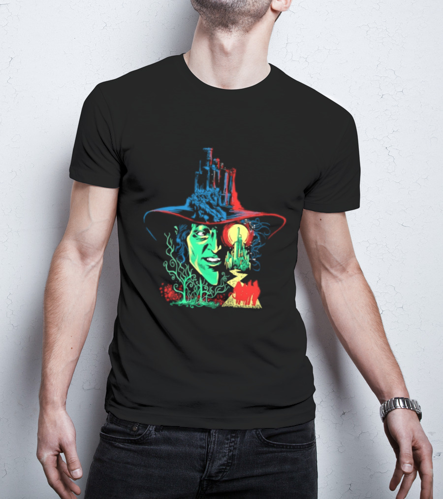 Pieces Of Oz Emerald City Wizard Face And Hat In Artistic T-Shirt