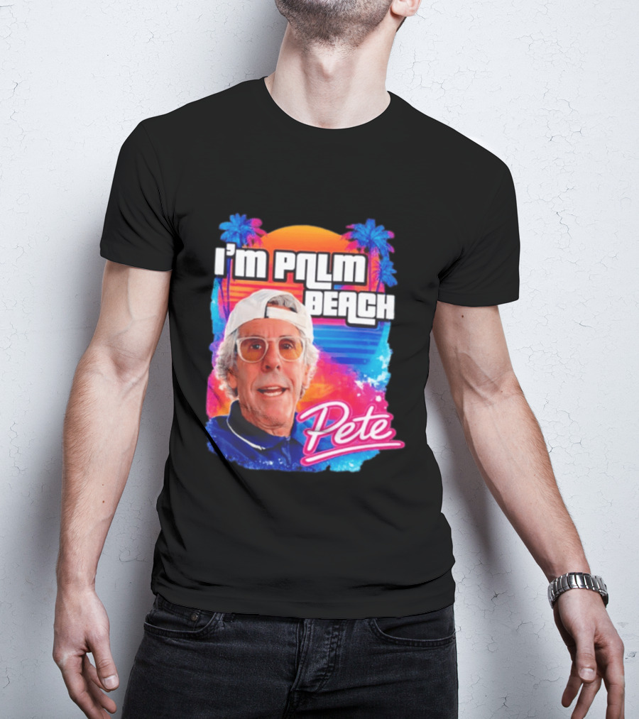 I'm Palm Beach Pete Retro Sunset Tropical Vibes Ocean Blue T-Shirt