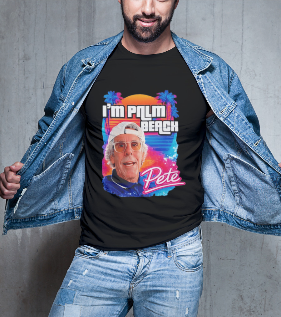 I'm Palm Beach Pete Retro Sunset Tropical Vibes Ocean Blue T-Shirt