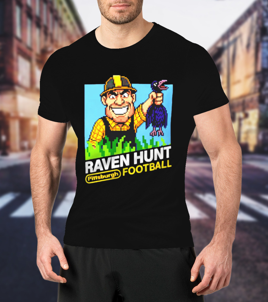 Raven Hunt Pittsburgh Football 8bit Game T-Shirt