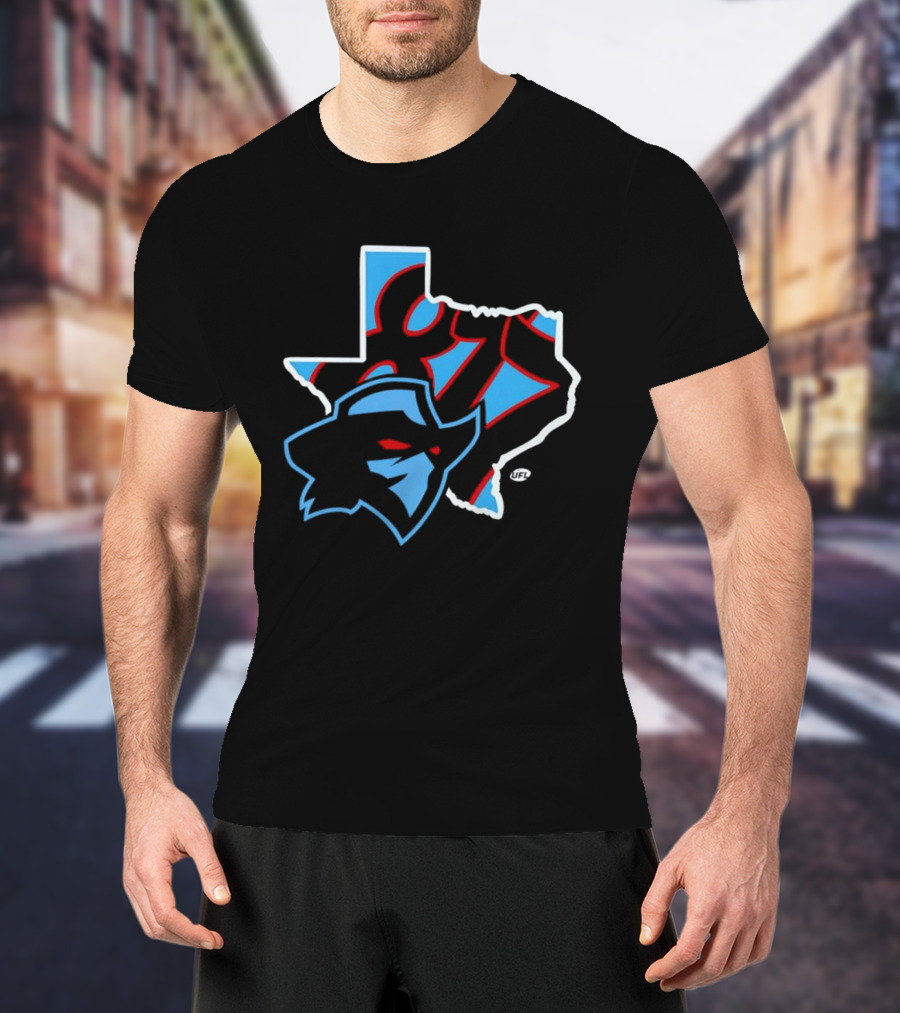 San Antonio Brahmas Texas United Football Team Logo Map T-Shirt