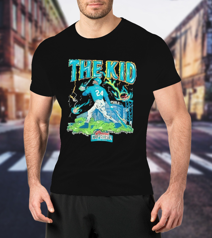 Ken Griffey Jr Seattle Mariners The Kid 24 Planet Euphoria Retro Baseball T-Shirt