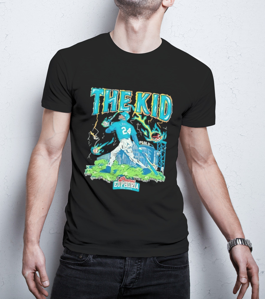 Ken Griffey Jr Seattle Mariners The Kid 24 Planet Euphoria Retro Baseball T-Shirt