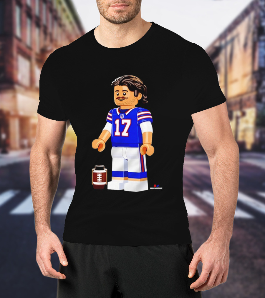 Lego Josh Allen Buffalo Bills 17 Quarterback Minifigure Football Fan Collectible T-Shirt