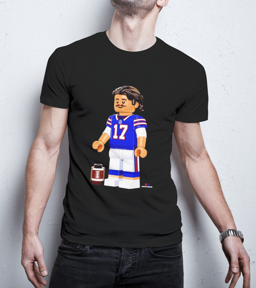 Lego Josh Allen Buffalo Bills 17 Quarterback Minifigure Football Fan Collectible T-Shirt