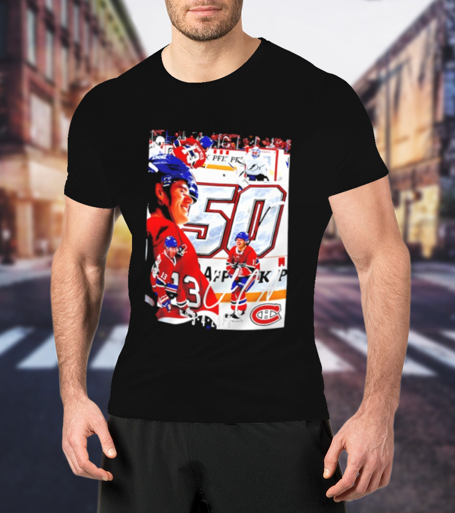 Montreal Canadiens Cole Caufield 50 Goals Celebration 2026 T-Shirt