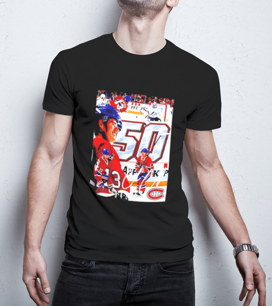 Montreal Canadiens Cole Caufield 50 Goals Celebration 2026 T-Shirt