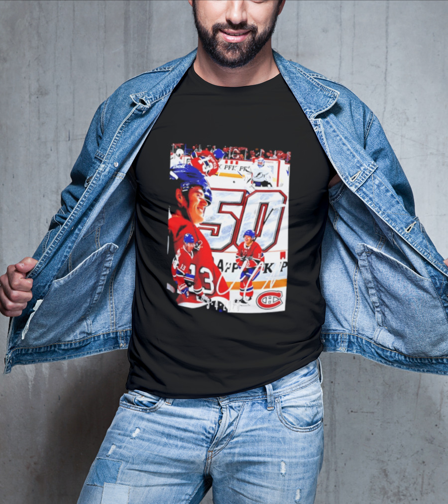 Montreal Canadiens Cole Caufield 50 Goals Celebration 2026 T-Shirt