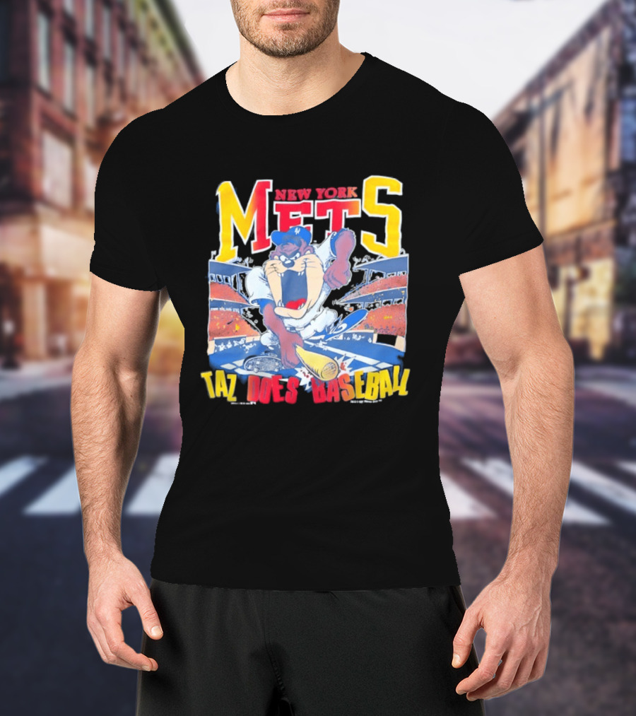 New York Mets Taz Does Baseball Stadium Scene T-Shirt
