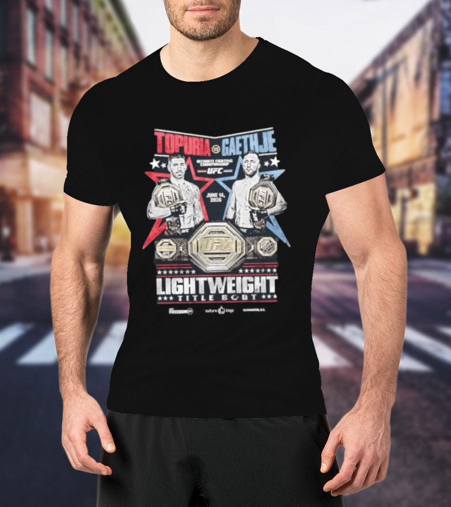 Topuria Vs Gaethje UFC Lightweight Title Bout June 14 2026 Championship T-Shirt