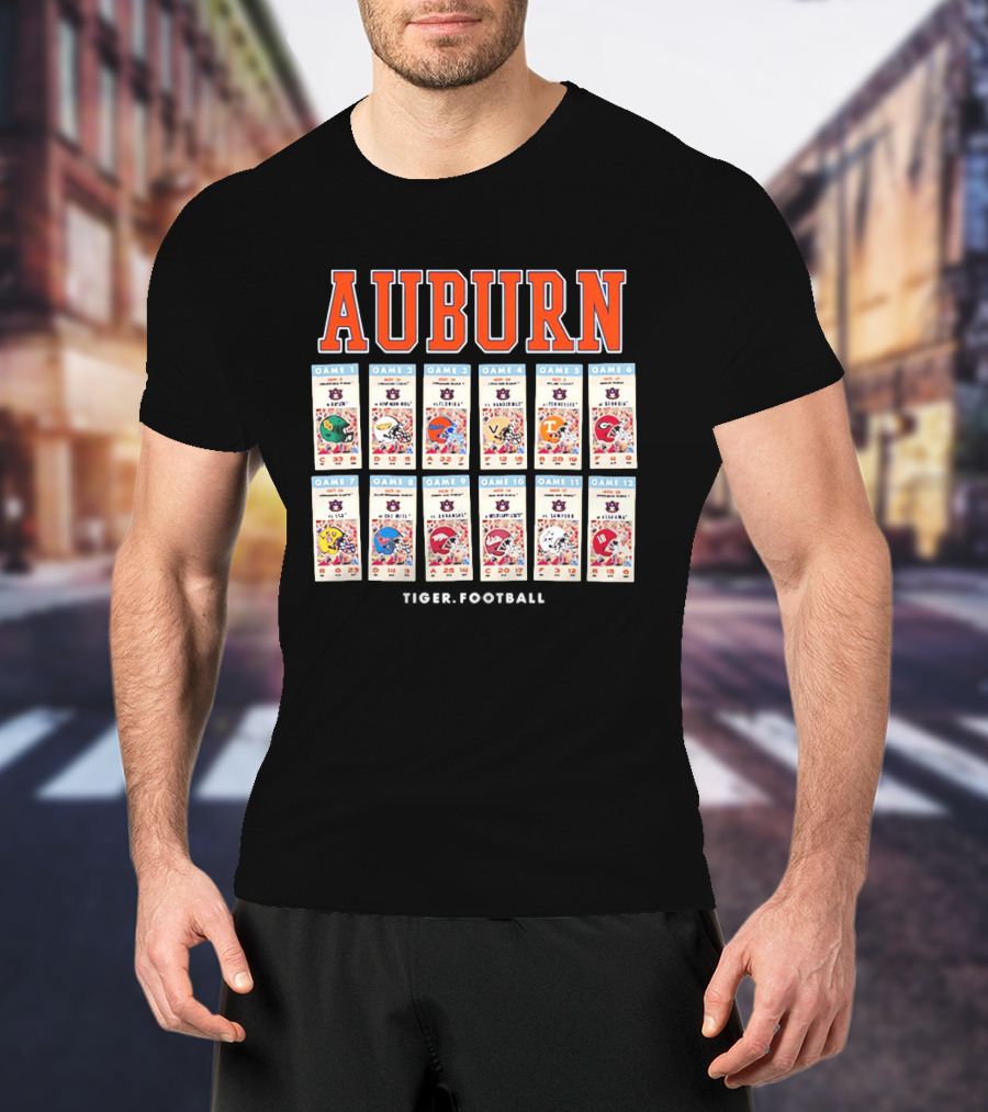 Auburn Football Schedule 2023 Game Days Baylor Florida Vanderbilt Tennessee LSU Alabama T-Shirt
