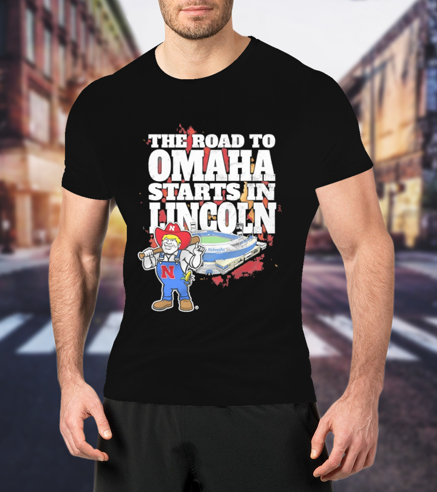 Herbie Husker Cornhuskers Road To Omaha Lincoln Nebraska Stadium T-Shirt
