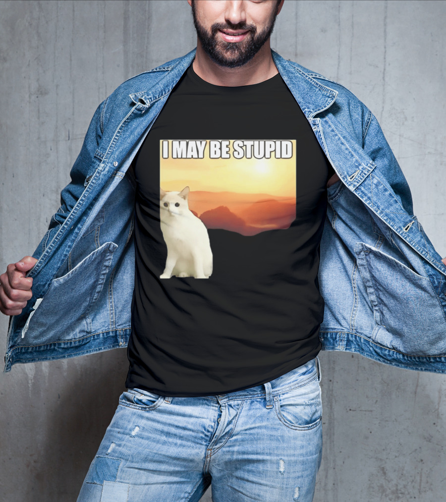 I May Be Stupid Cat With Sunrise T-Shirt