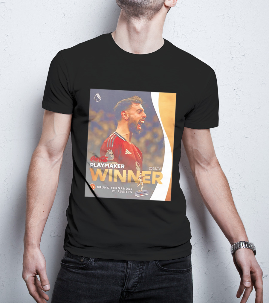 Coca Cola Playmaker Winner Bruno Fernandes Manchester United 2025/26 21 Assists T-Shirt