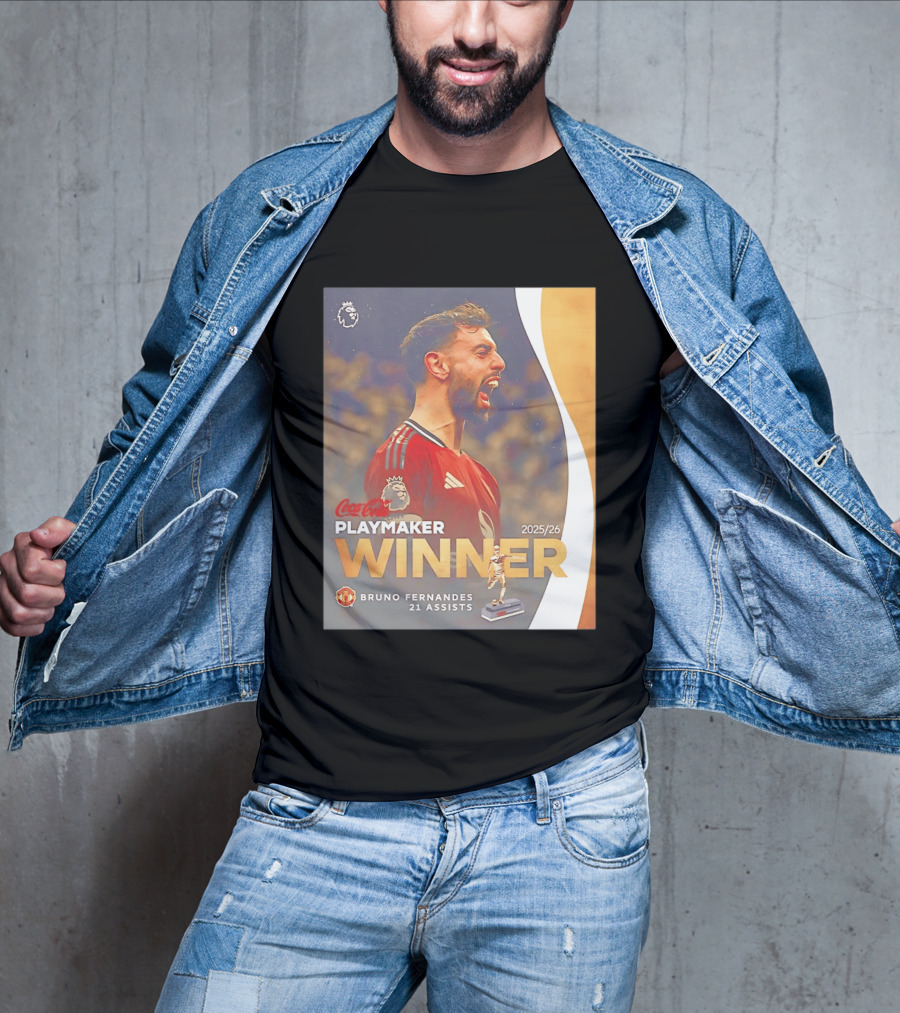 Coca Cola Playmaker Winner Bruno Fernandes Manchester United 2025/26 21 Assists T-Shirt