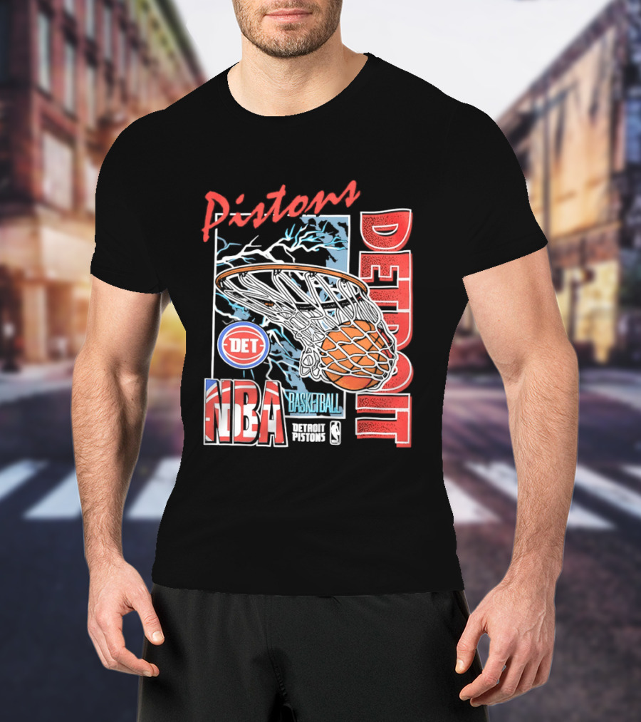 Pistons Detroit NBA Basketball DET Hoops 6 T-Shirt