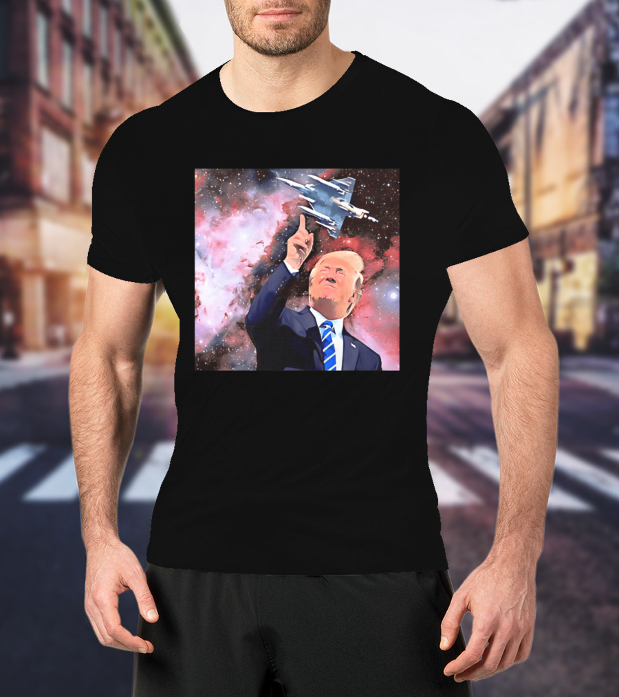Donald Trump Stellar Commander Galaxy Jet Space Scene T-Shirt