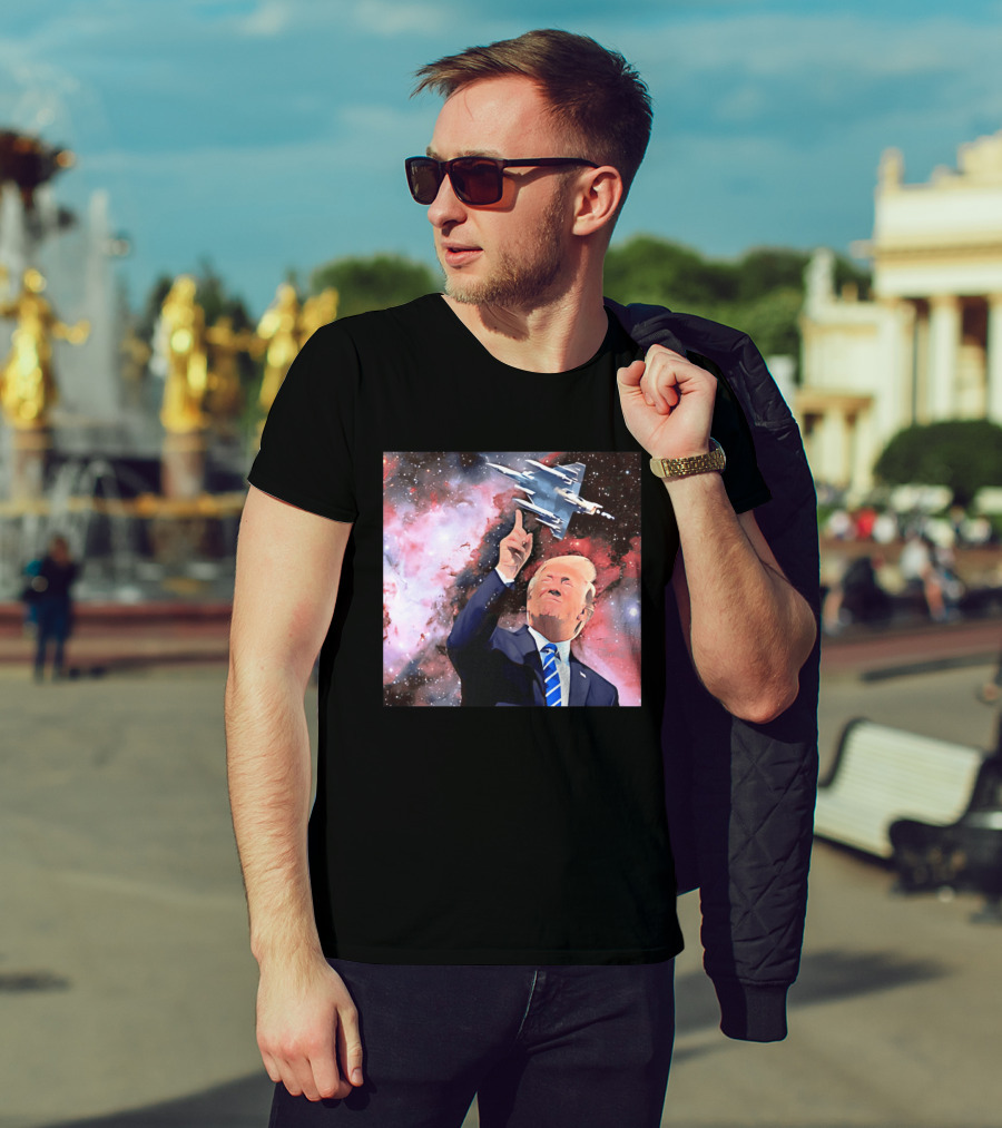 Donald Trump Stellar Commander Galaxy Jet Space Scene T-Shirt
