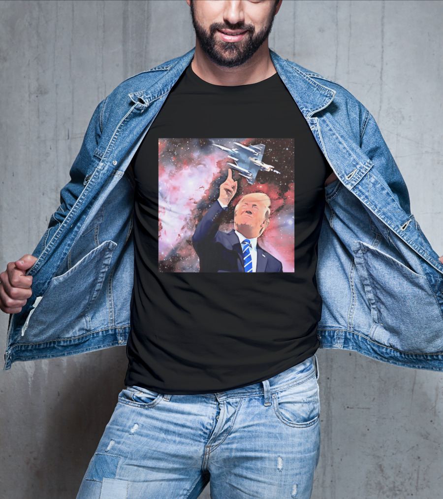 Donald Trump Stellar Commander Galaxy Jet Space Scene T-Shirt
