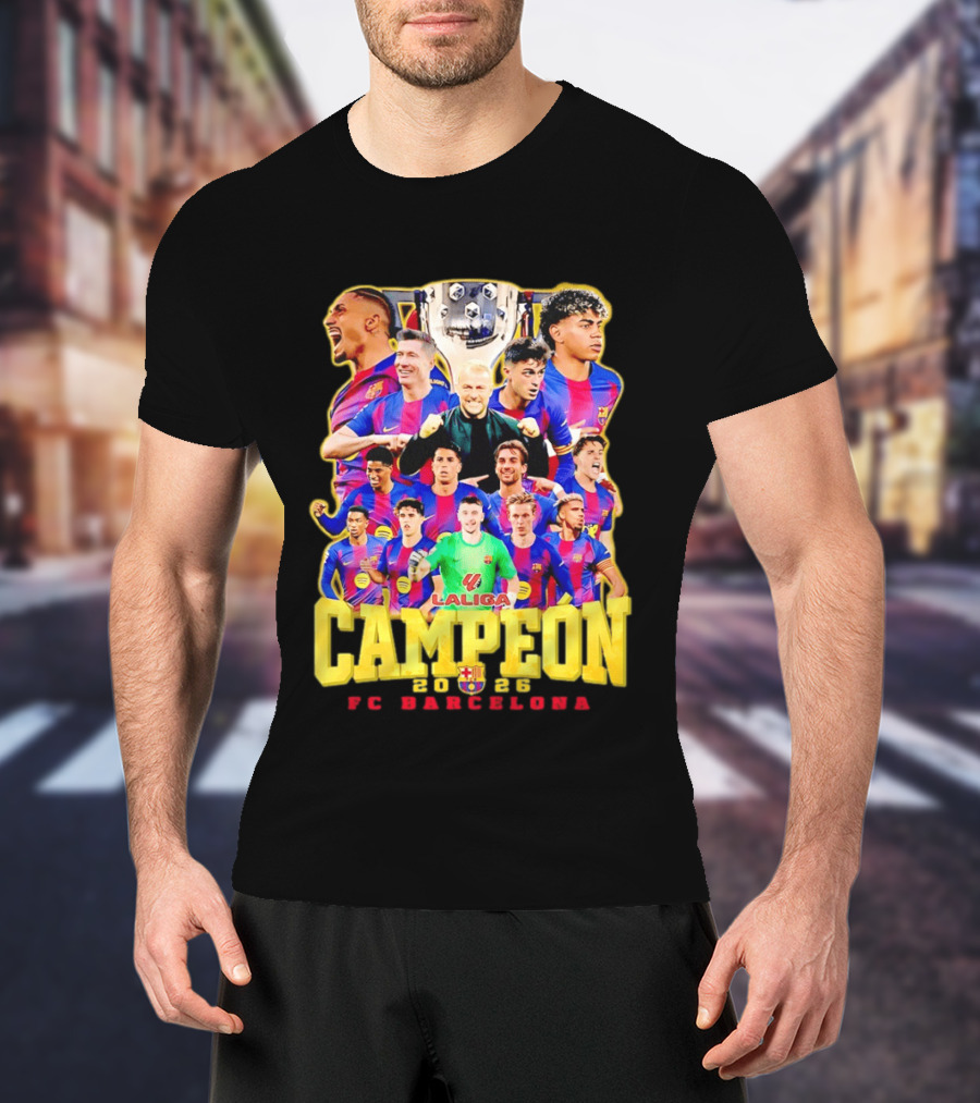 FC Barcelona Campeón La Liga 2023 Trophy Celebration T-Shirt