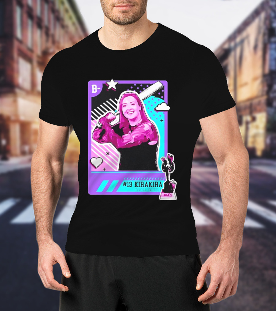 B Kirakira Troll Queen 13 X1 Star Baseball Player Card T-Shirt