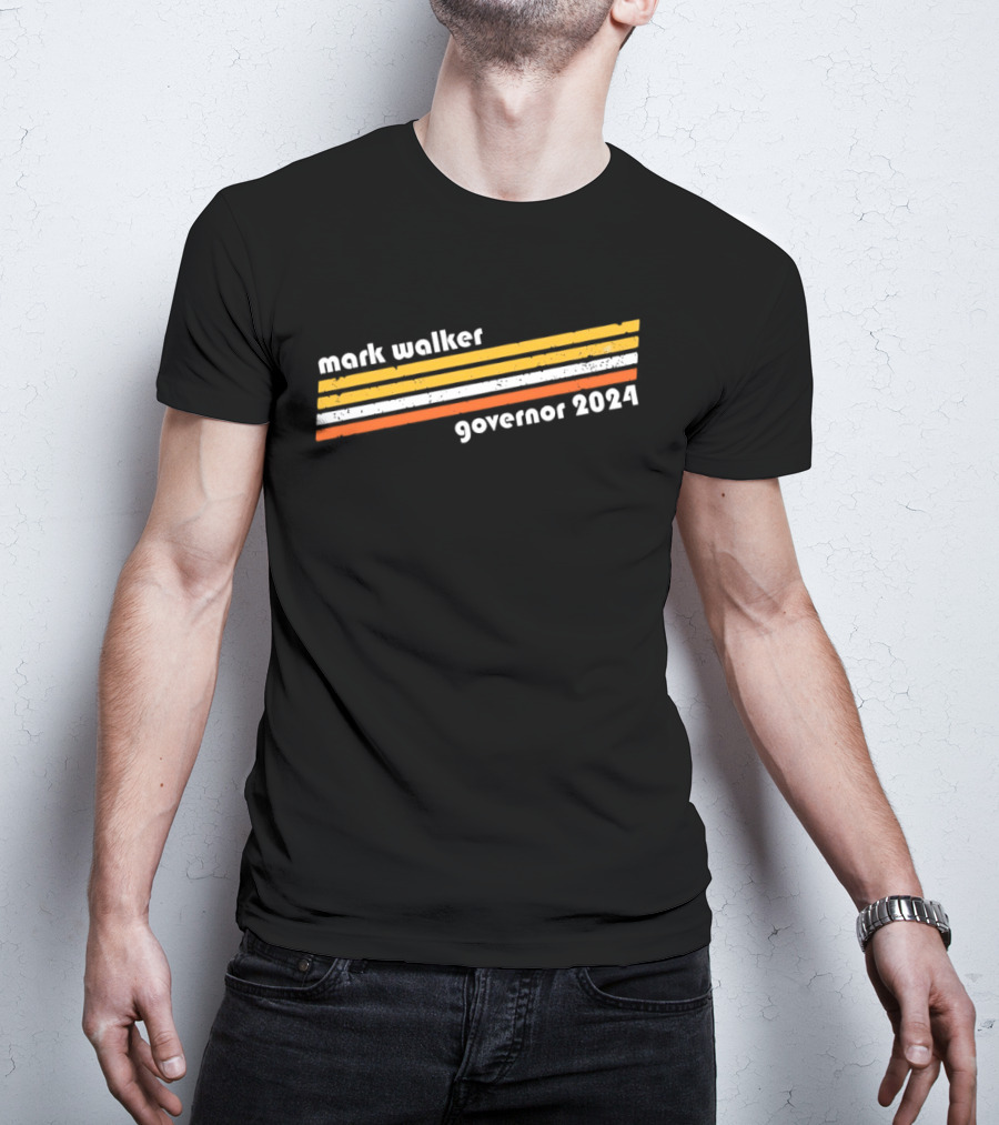 Mark Walker Governor 2024 Orange Yellow White Stripes T-Shirt
