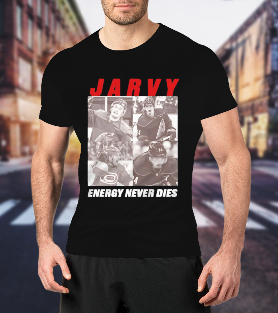Seth Jarvis Jarvy Carolina Hurricanes Energy Never Dies T-Shirt