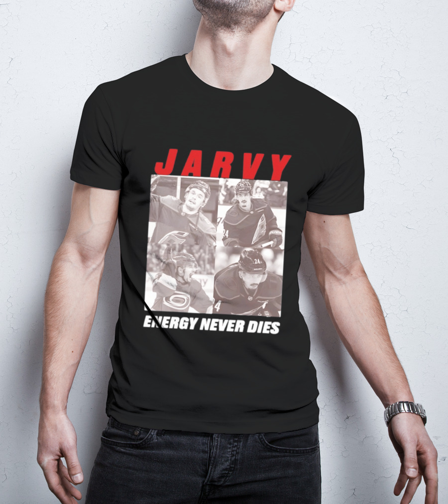Seth Jarvis Jarvy Carolina Hurricanes Energy Never Dies T-Shirt