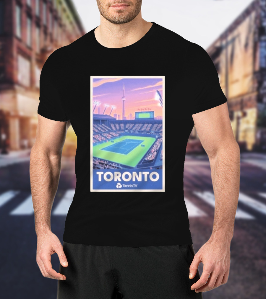 Toronto Tennis Stadium Illustration Tennis TV T-Shirt