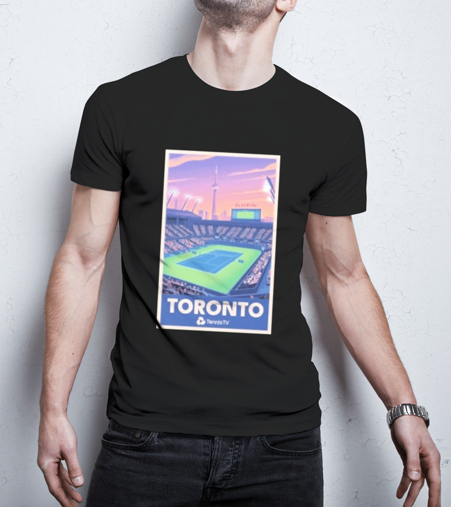 Toronto Tennis Stadium Illustration Tennis TV T-Shirt