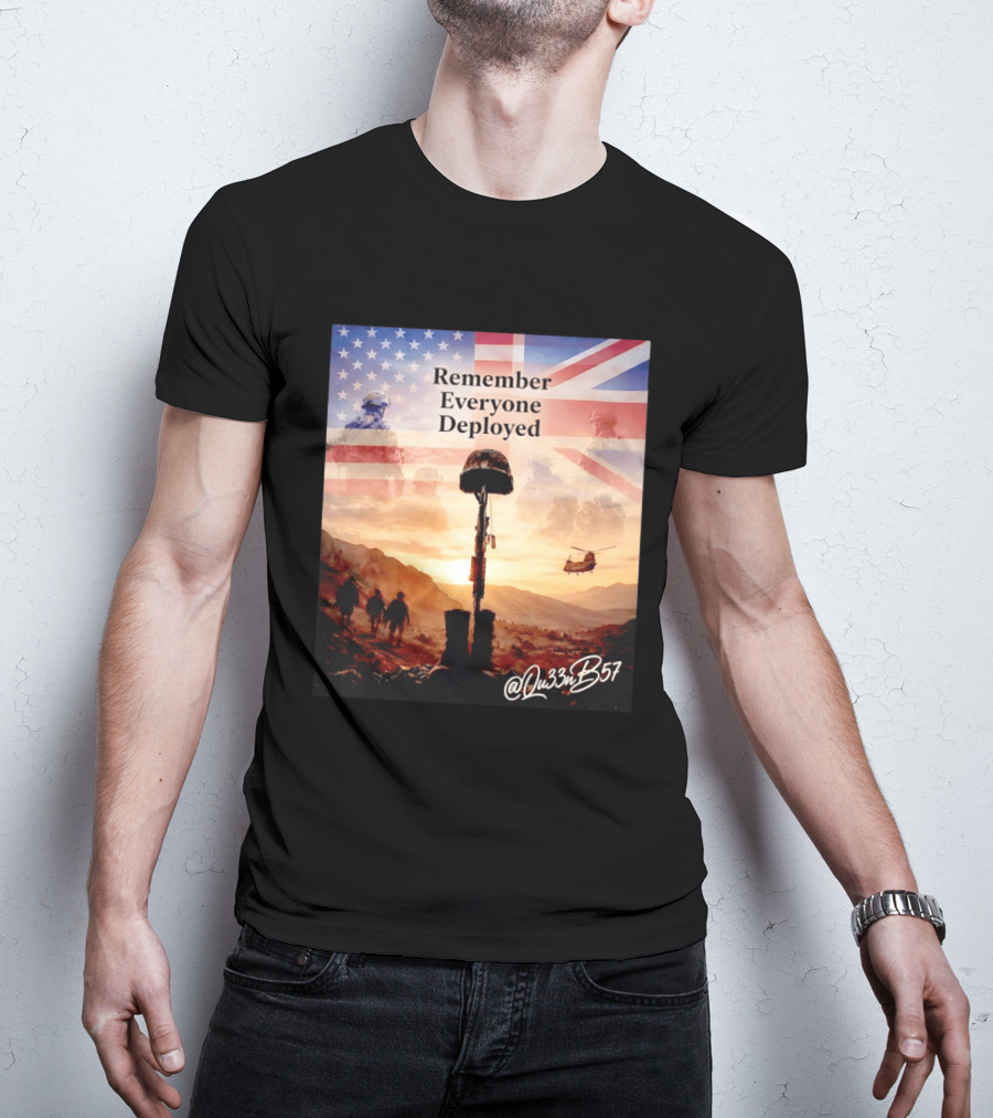 United States United Kingdom Remember Everyone Deployed Chinook Helicopter T-Shirt