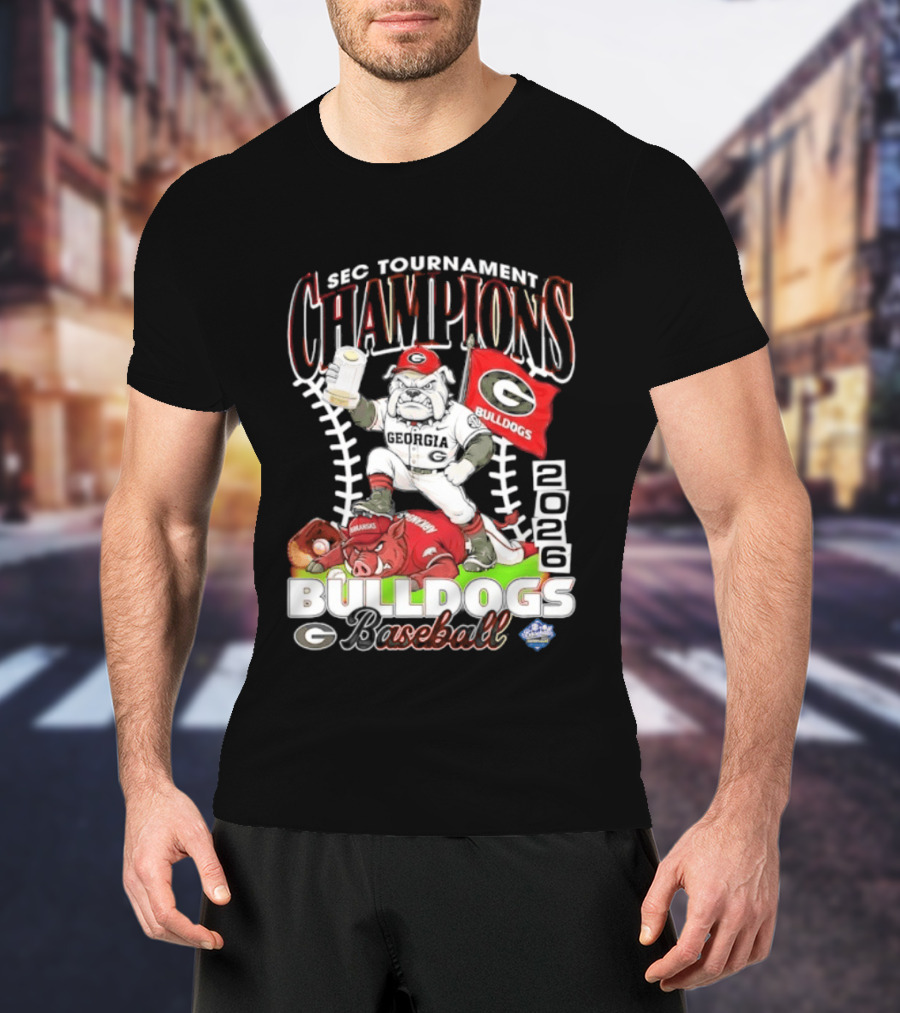 Georgia Bulldogs SEC Tournament Champions 2026 Baseball Victory T-Shirt