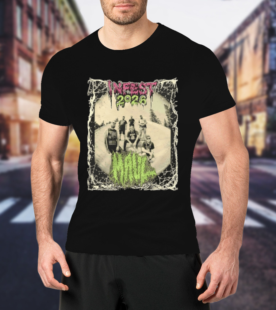 Infest 2026 Maul Old School Death Metal Band Vintage Aesthetic T-Shirt
