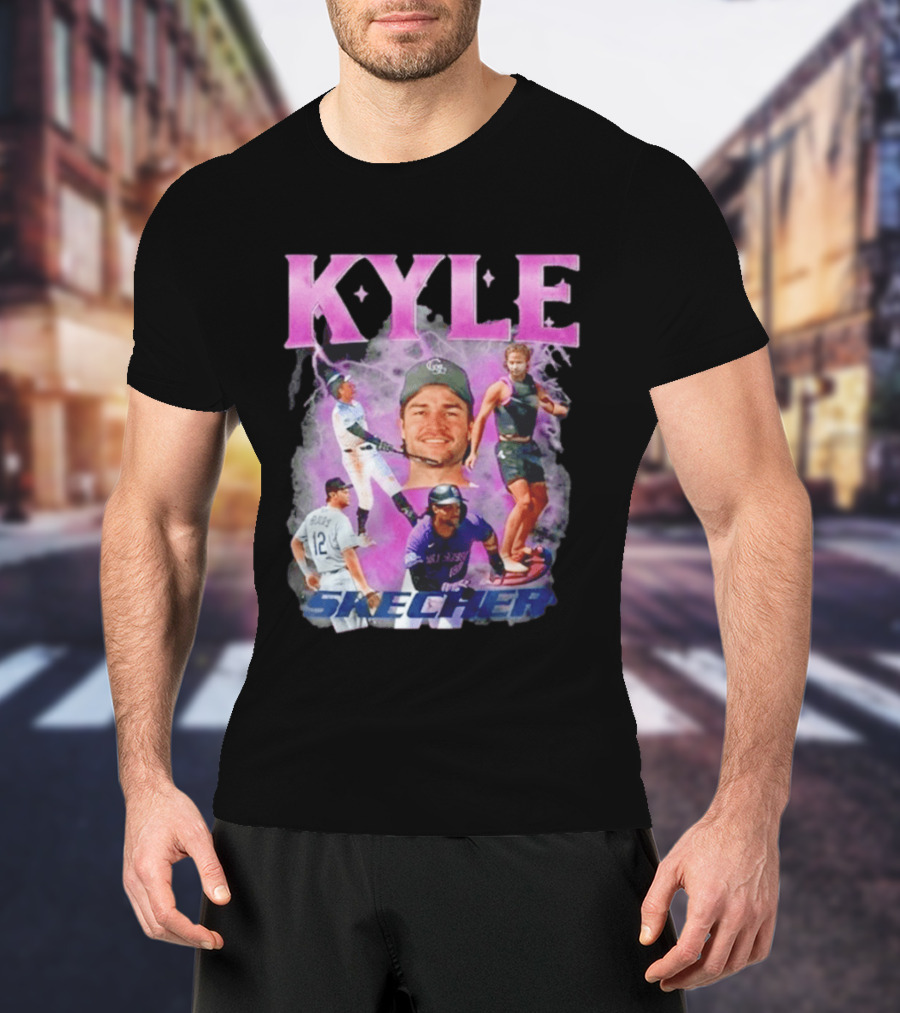 Kyle Skechers Baseball Player Collage T-Shirt
