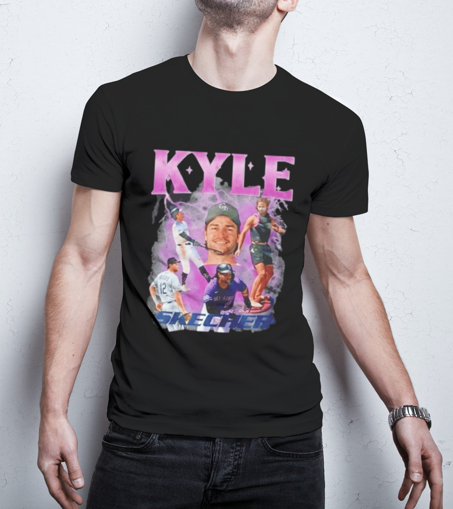 Kyle Skechers Baseball Player Collage T-Shirt