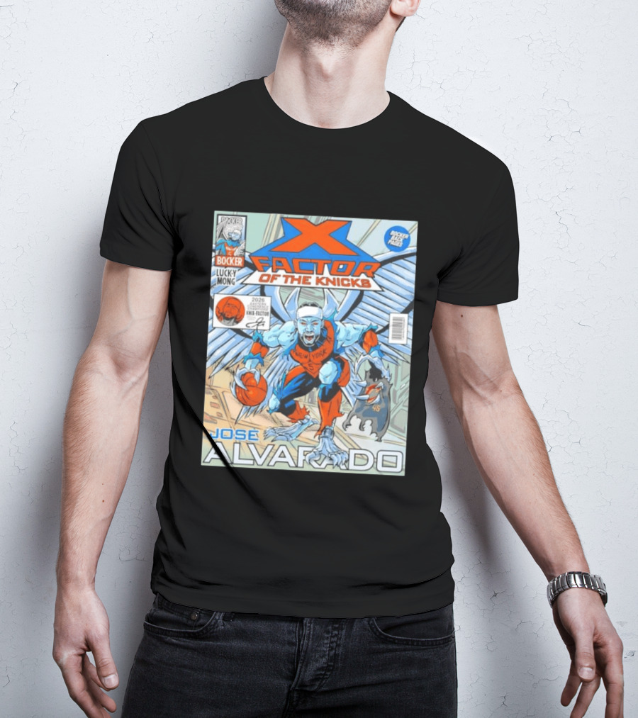 Knicks Jose Alvarado X Factor Comic Style New York Basketball Player T-Shirt